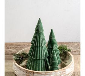 Green Velvet Flocked Trees