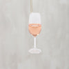 Glass Blush Wine Ornament