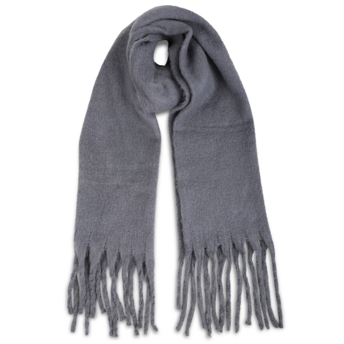 Solid Color Fringe Scarf
