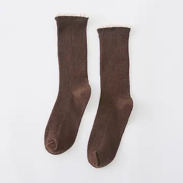 Ruffle Edge Lace Crew Socks