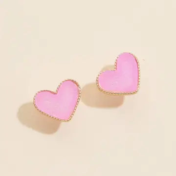 Druzy Stone Heart Studs