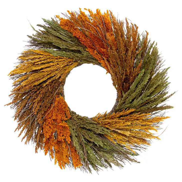 Multi Colored Sudan Grass Wreath