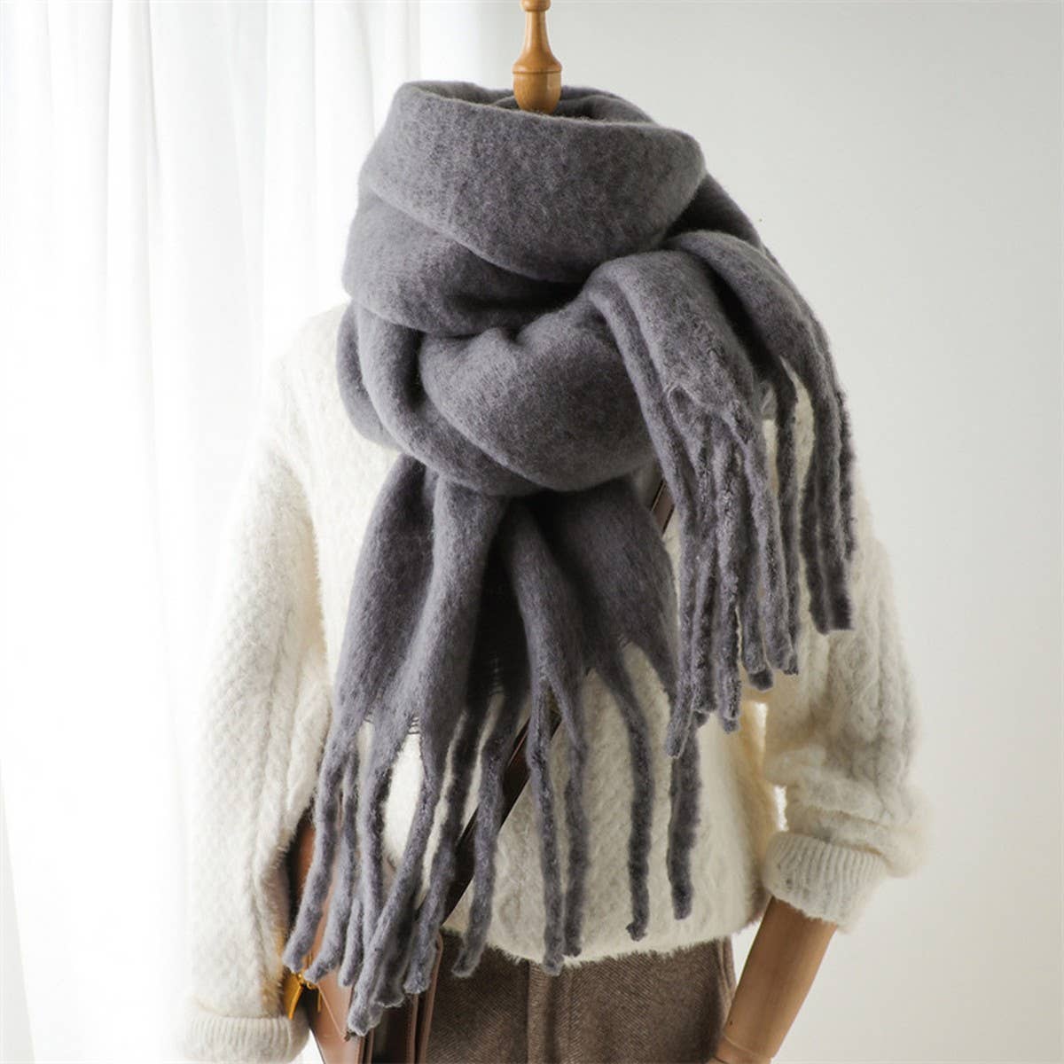 Mohair Tassel Scarves