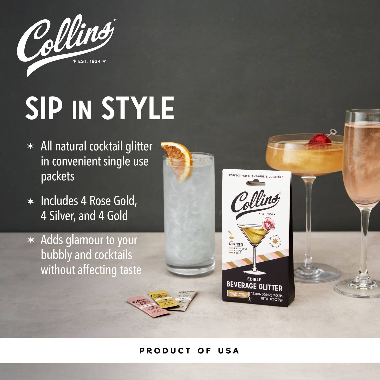 Cocktail Edible Glitter - Champagne Variety