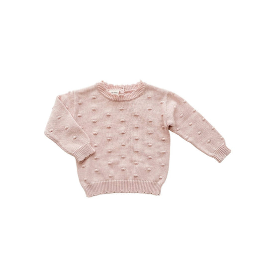 Organic Knit Pink Pom Sweater