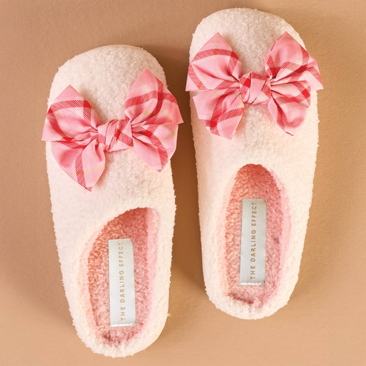 Betty Bow Pink Plaid Slippers