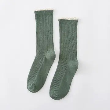 Ruffle Edge Lace Crew Socks