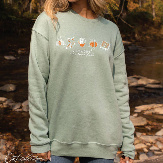 Just A Girl Who Loves Fall Graphic Sweatshirt