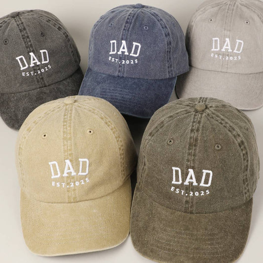 Dad est. 2025 Embroidered Baseball Cap