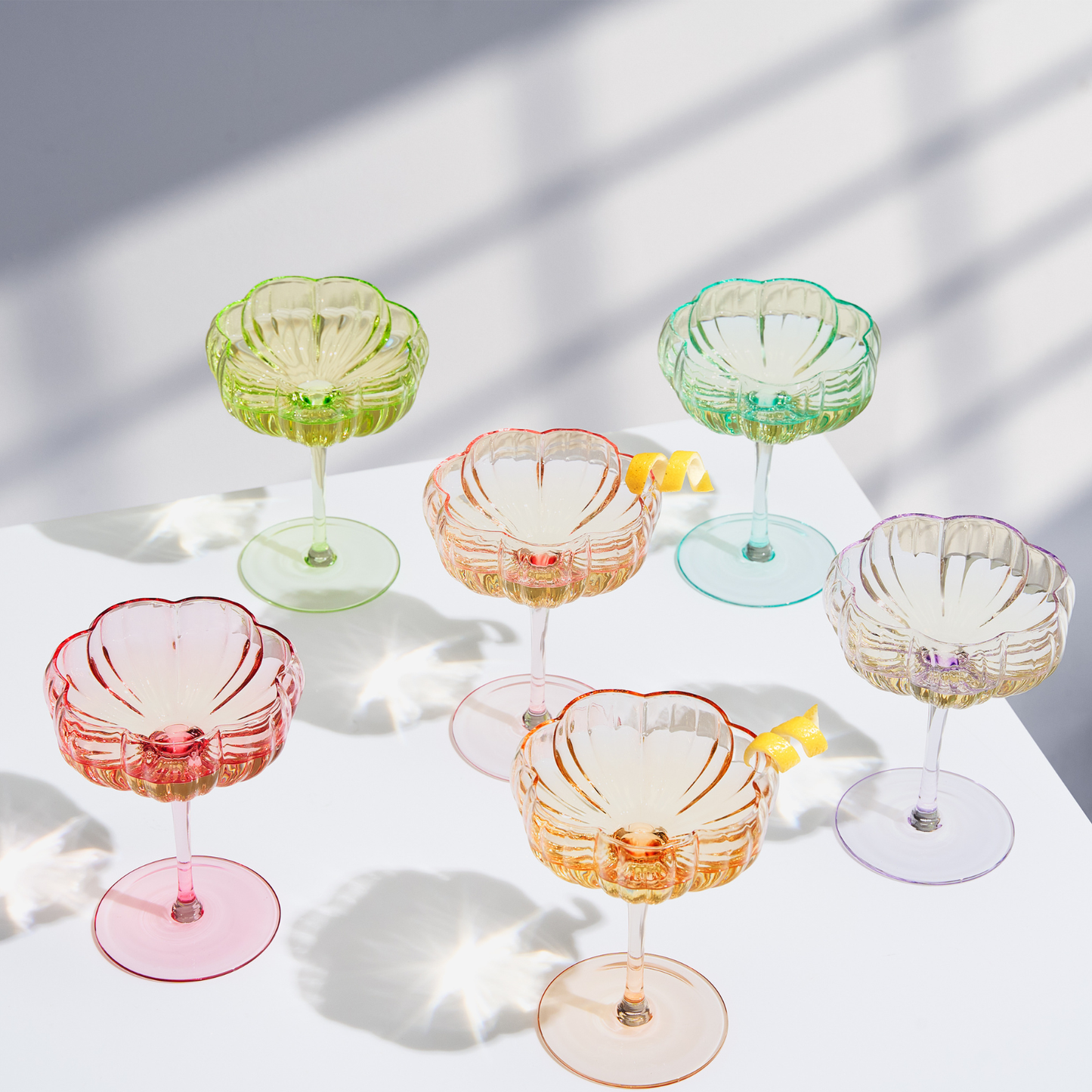 Flower Coupe Cocktail Glasses