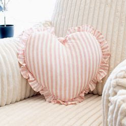 Pink Heart Stripe Pillow