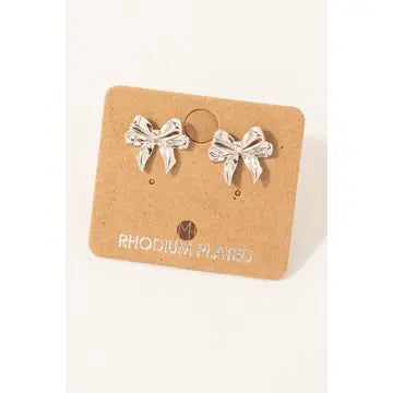 Ribbon Bow Stud Earrings