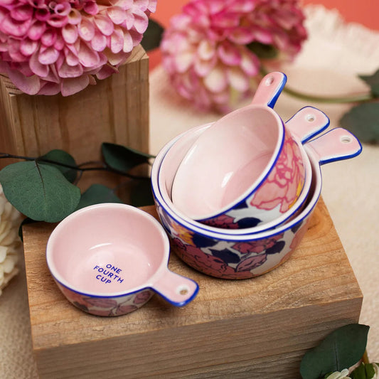 Floral Ceramic Nested Measuring Cups