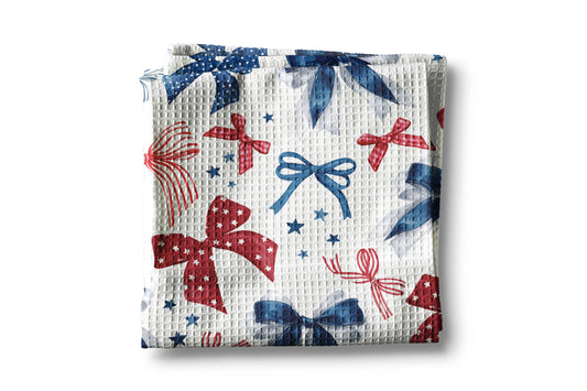 Red, White & Blue Bow Tea Towel