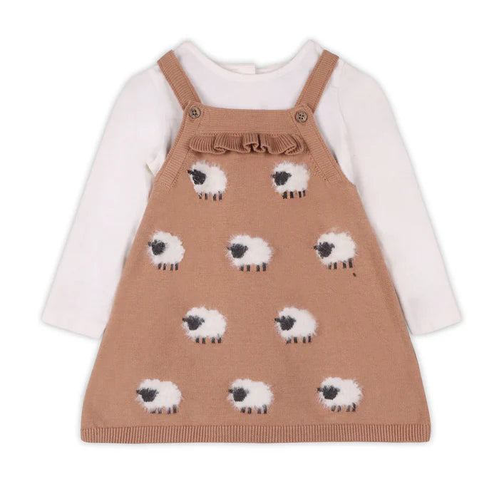 Sheep Jacquard Knit Tunic Dress Set