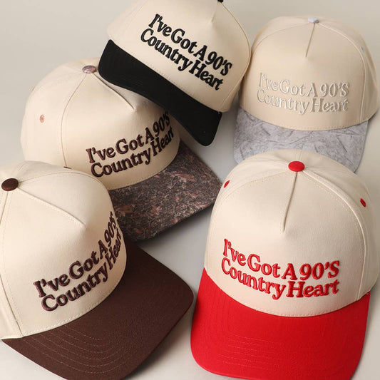 I've Got A 90's Country Heart Embroidered Trucker Hat