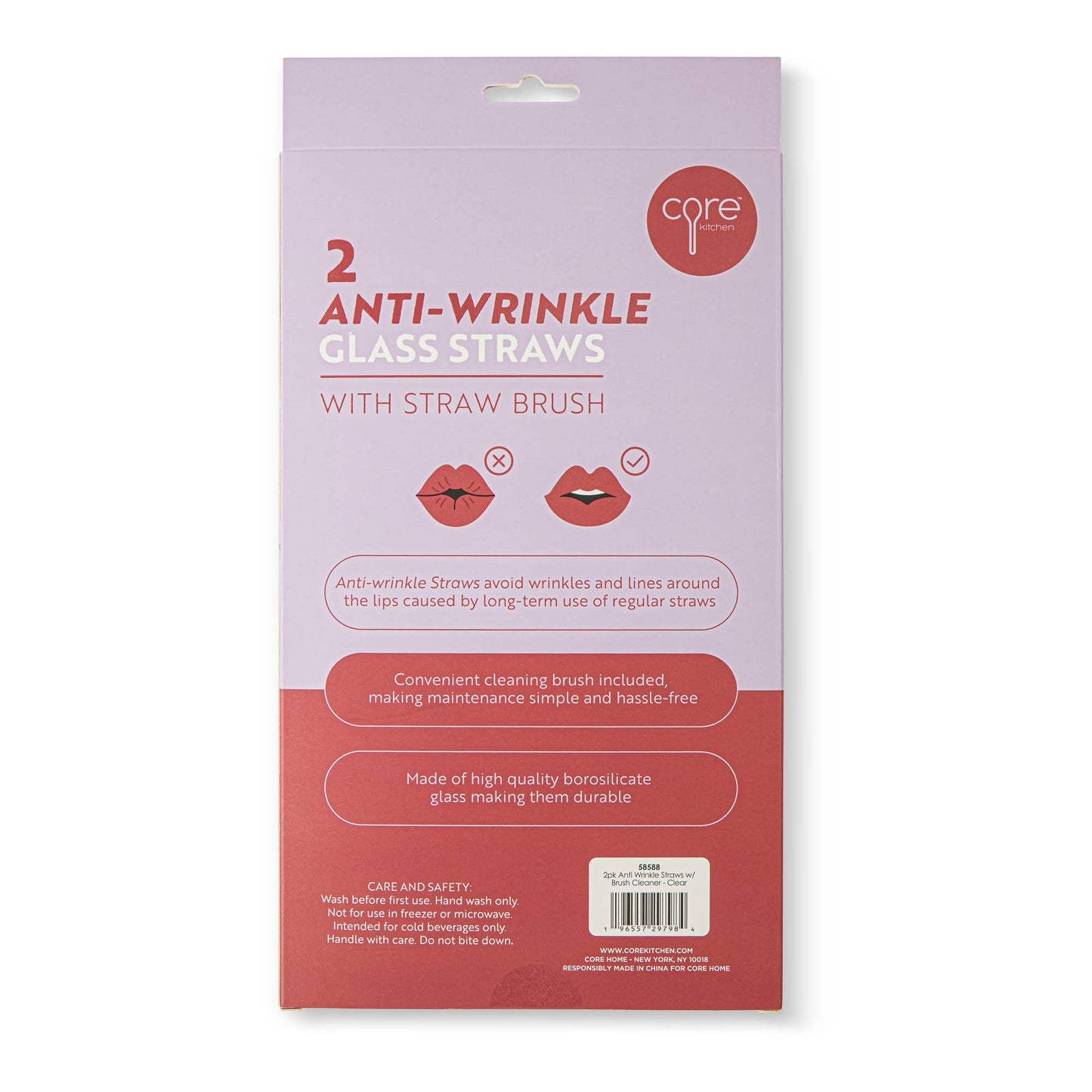 Anti Wrinkle Straws w/ Brush Cleaner (Set of 3)