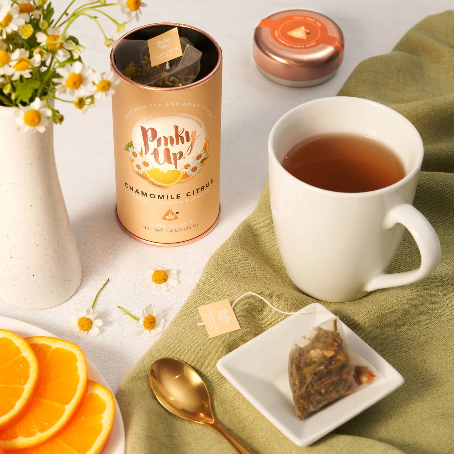 Chamomile Citrus Herbal Tea by Pinky Up