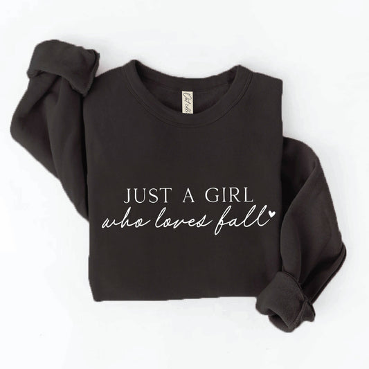 Just A Girl Who Loves Fall Graphic Sweatshirt
