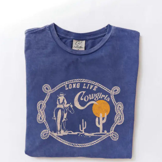 Long Live Cowgirls Mineral Washed Graphic Top