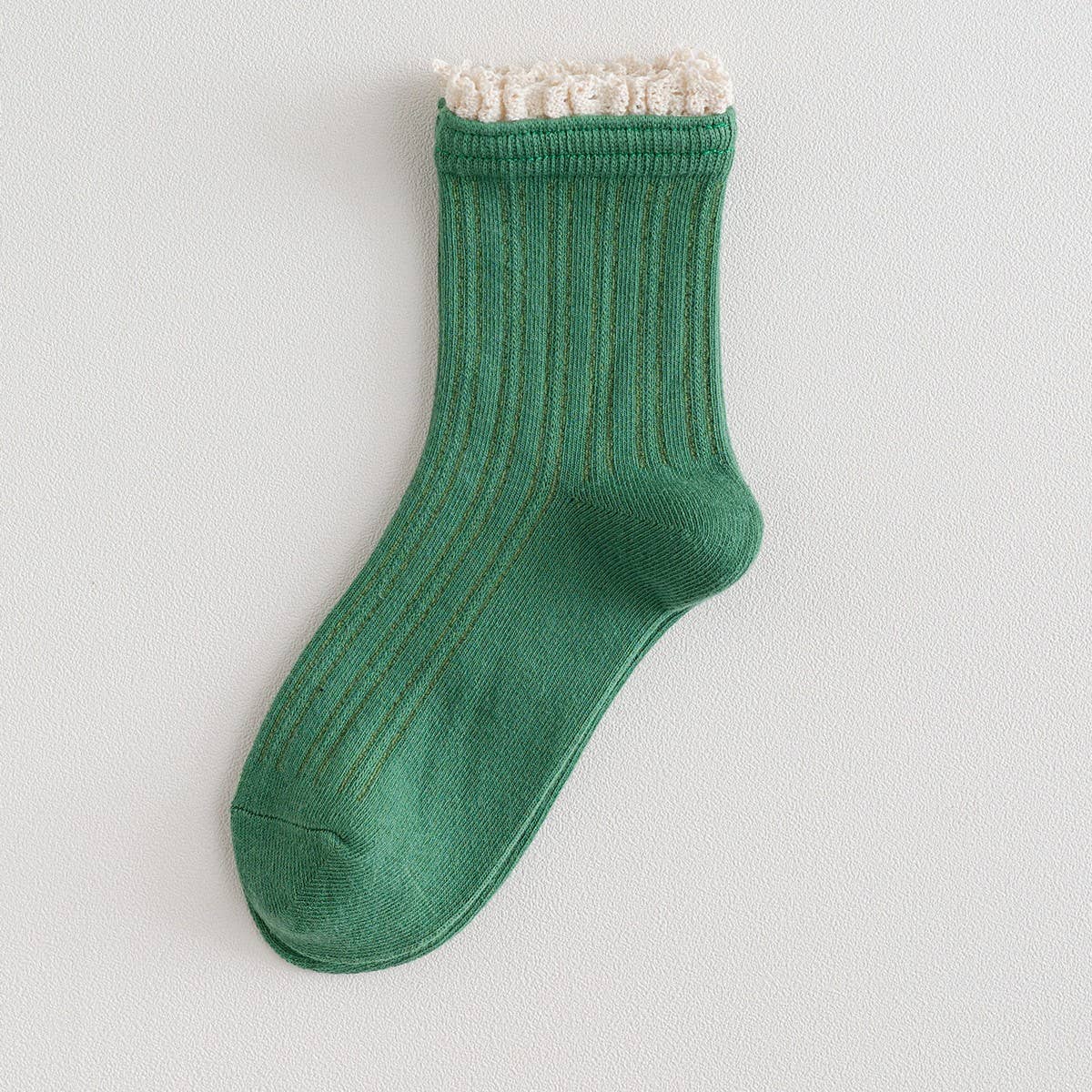 Crew Socks w/ Lace Trim