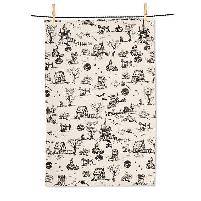 Spooky Toile Tea Towel
