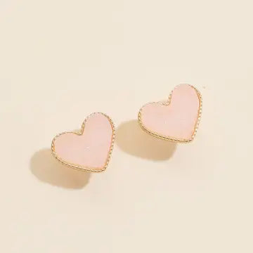 Druzy Stone Heart Studs