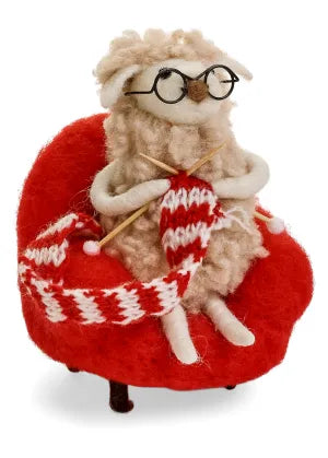 Wool Knitting Sheep in Chair
