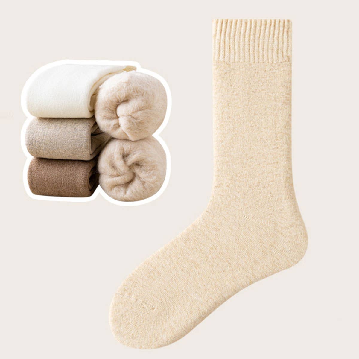 Imitation Cashmere Soft Crew Socks