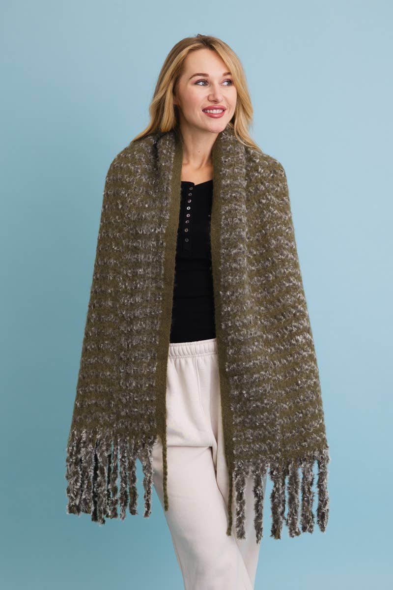 Ultra Soft Chenille Tassel Scarf