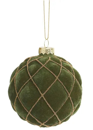 Velvet Green + Gold Ornament