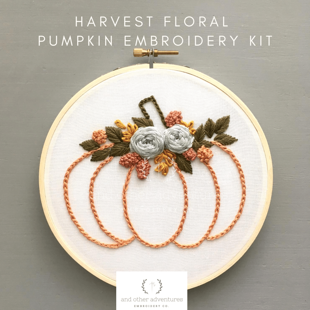 Harvest Floral Pumpkin Embroidery Kit