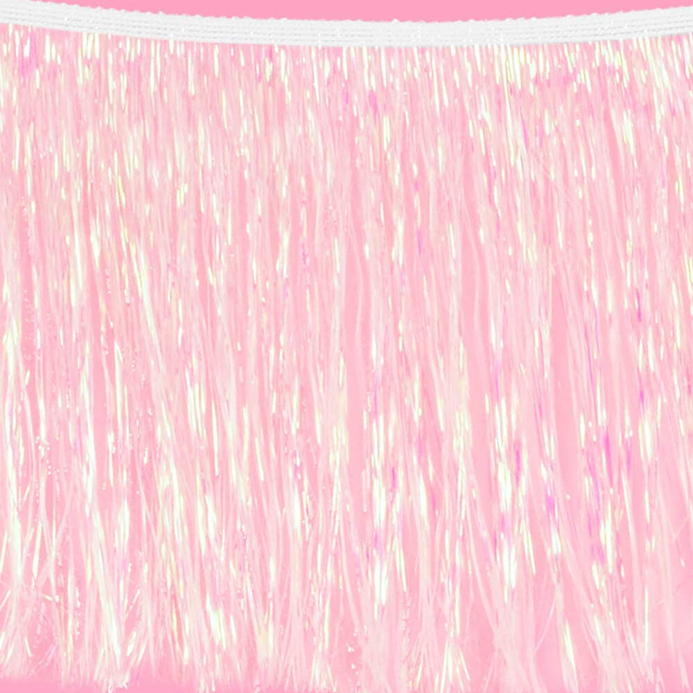 White Iridescent Fringe Banner