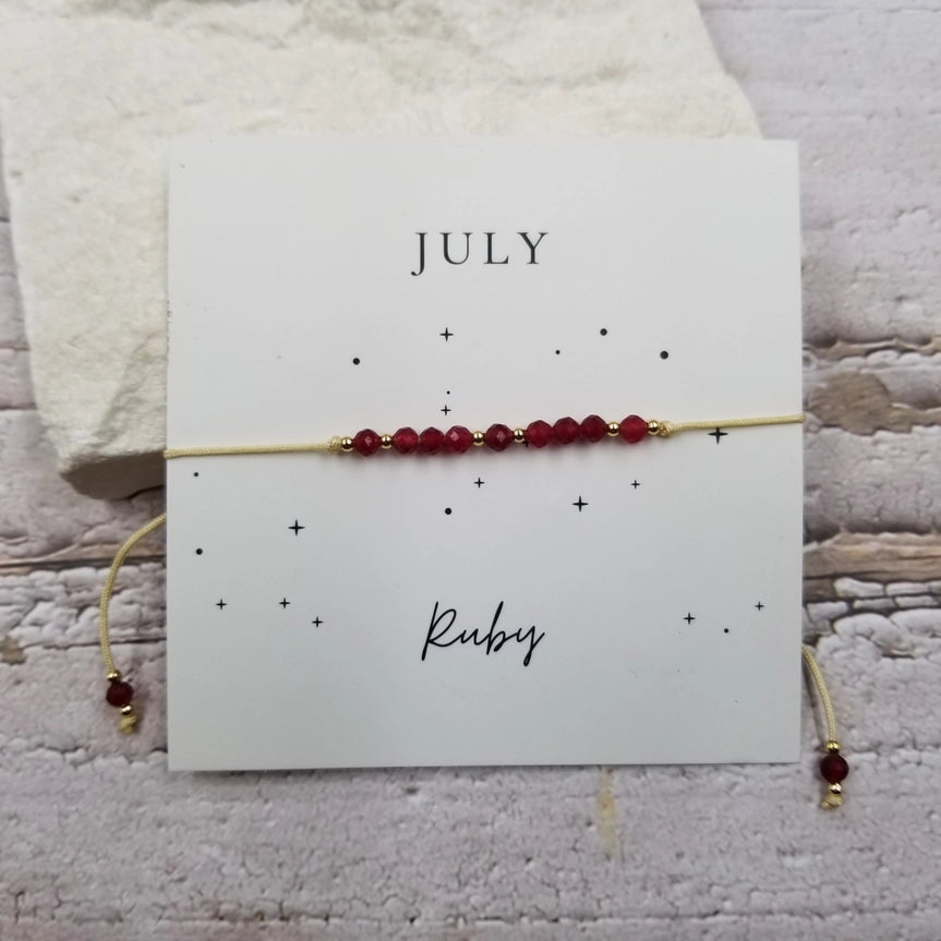 Handmade Crystal & Copper Bead Birthday Month Bracelets