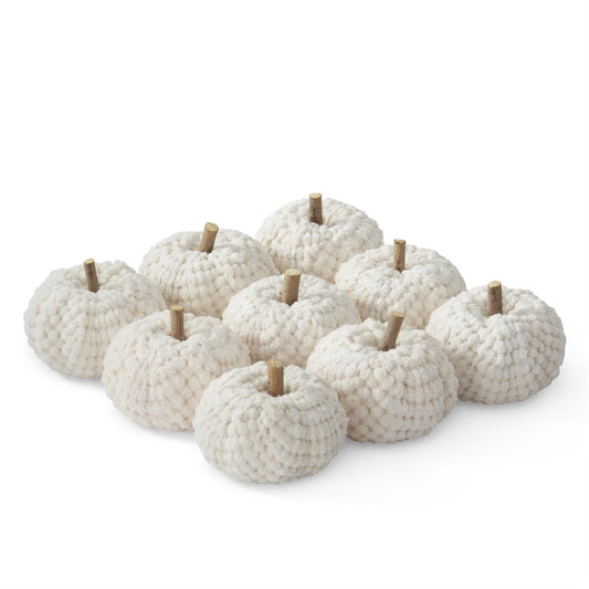Cream Velvet Knit Pumpkins