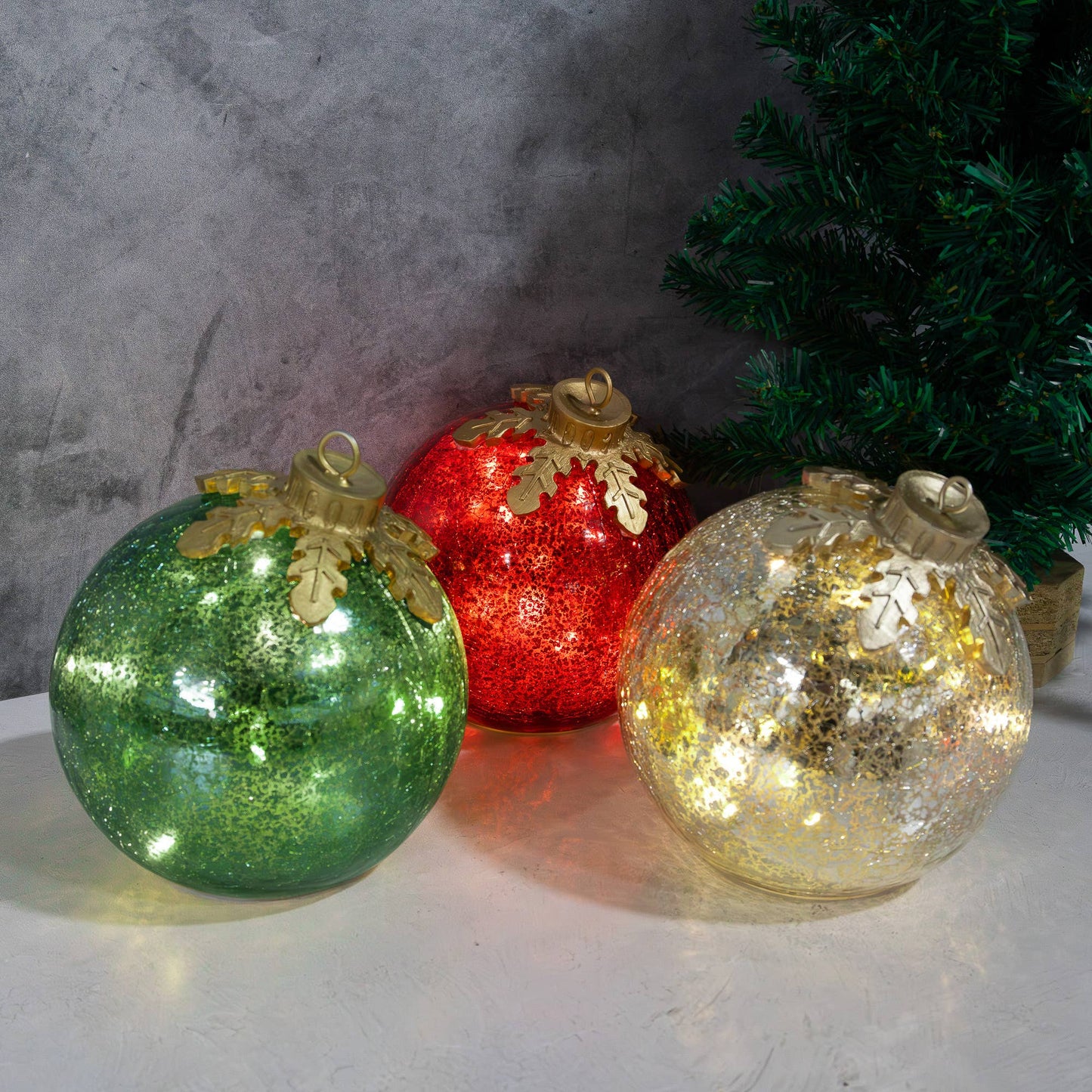 Glass Tabletop Christmas Ornaments
