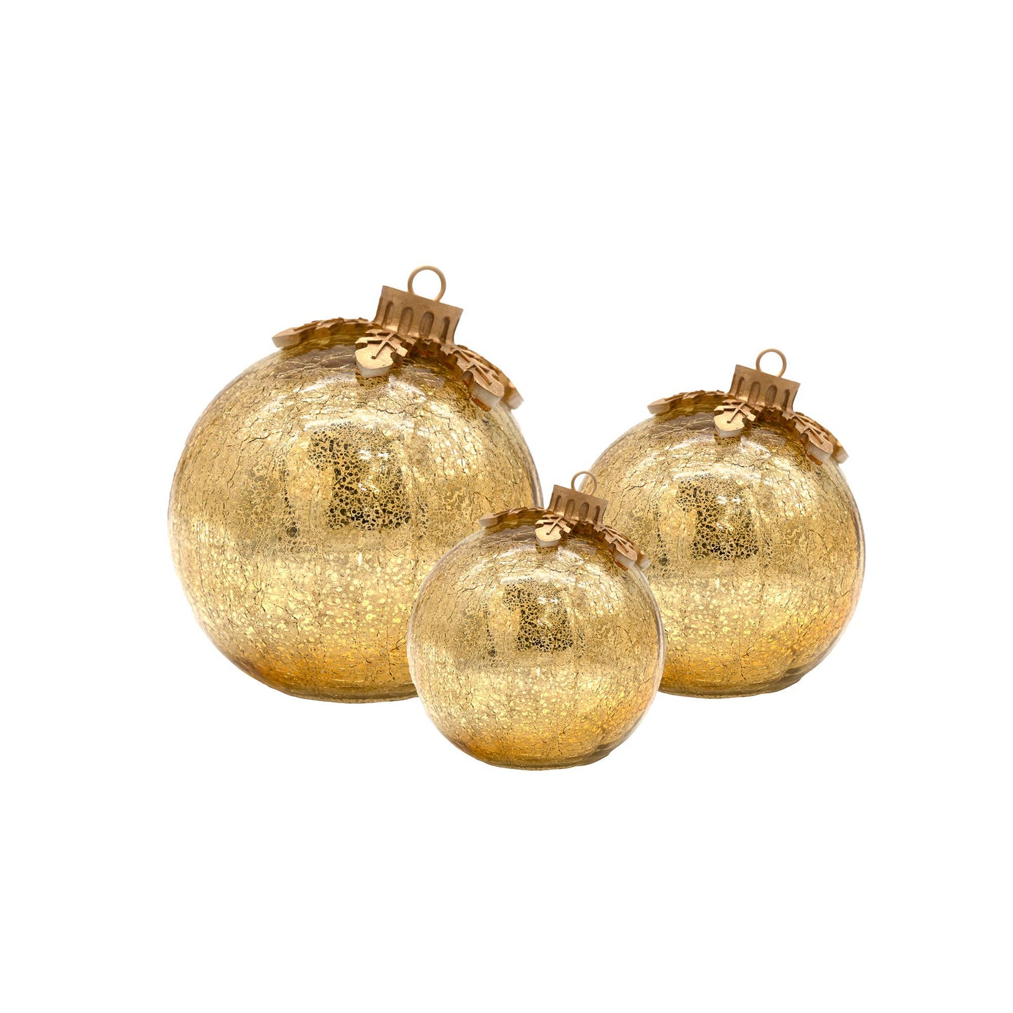Gold Glass LED Tabletop Christmas Ornaments