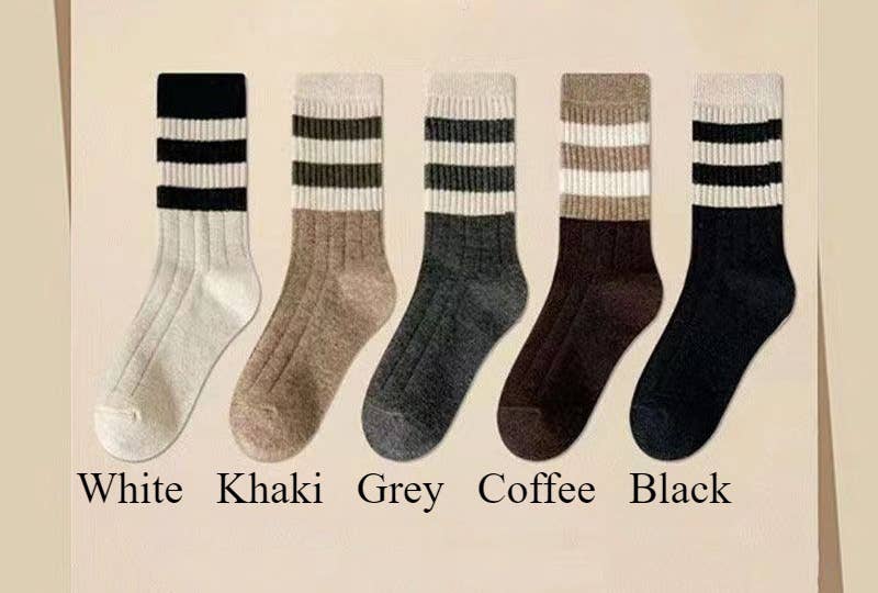 Rib Knit Block Socks