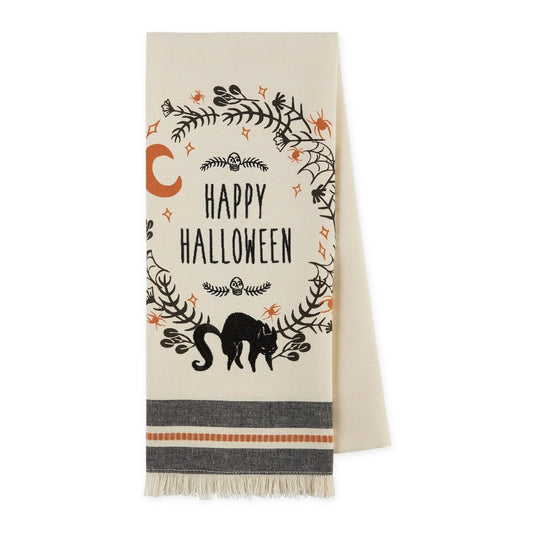 Happy Halloween Embellished Tea Towel