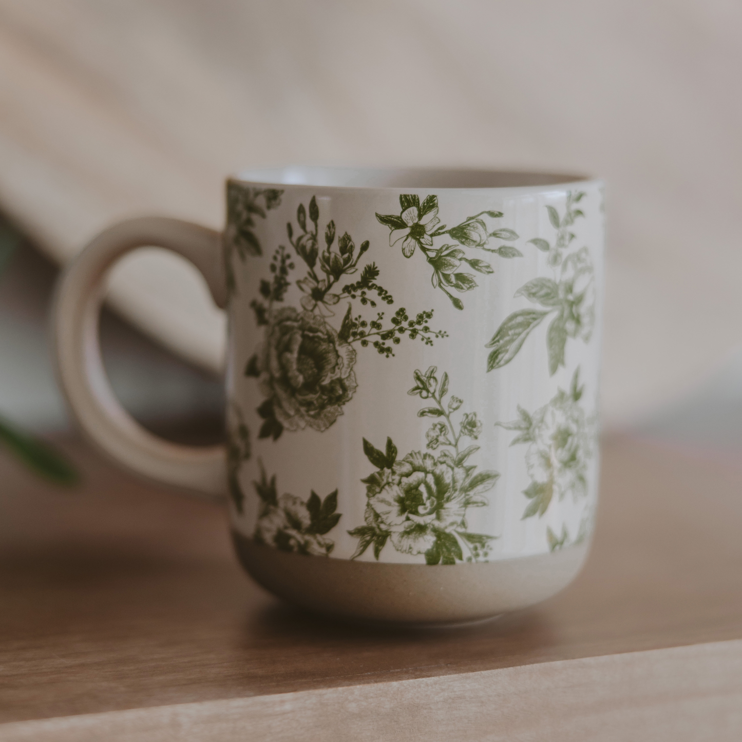 Green Delft Stoneware Mug