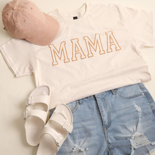 MAMA Puff Raised Print Graphic T-Shirt