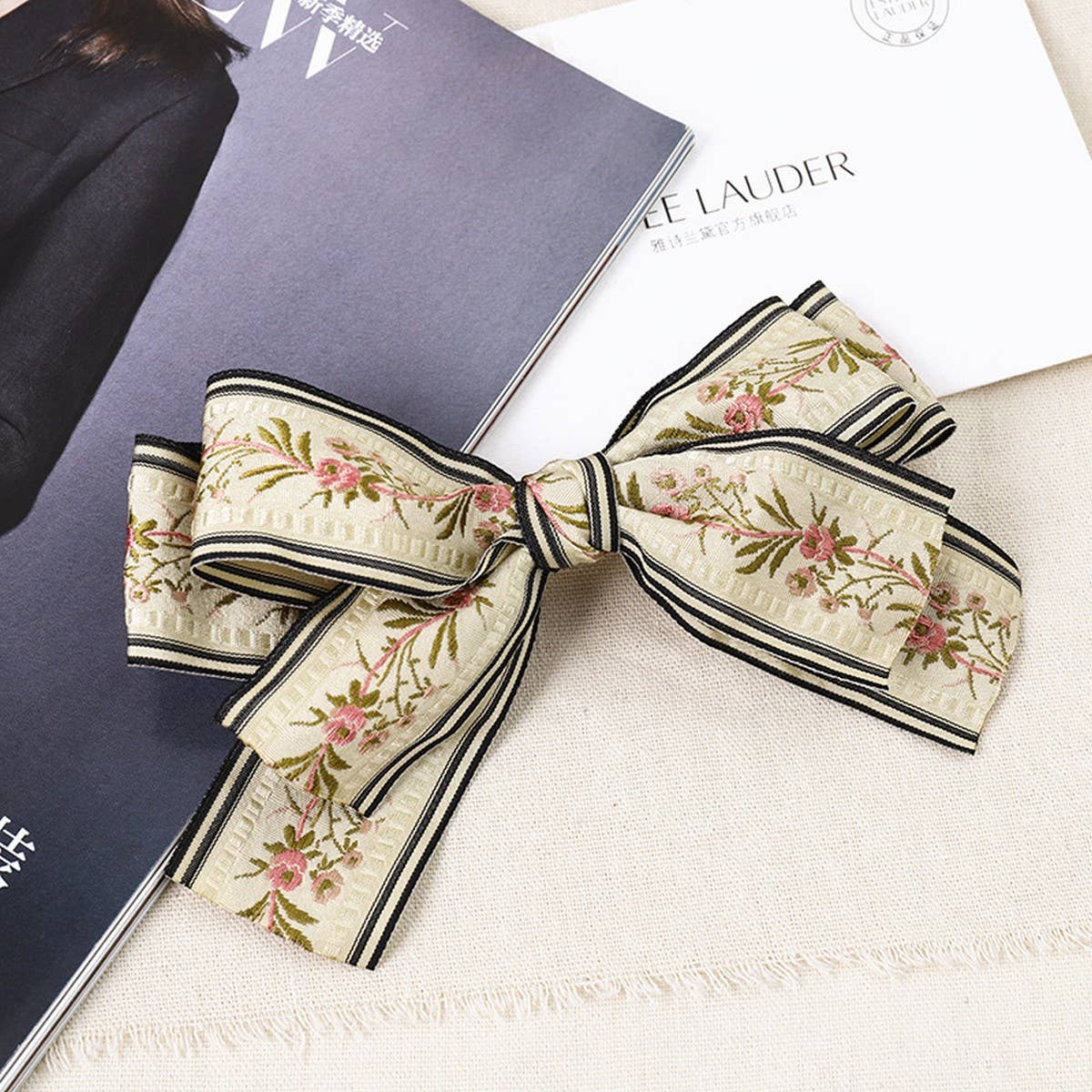 Embroidered Cottagecore Hair Bows
