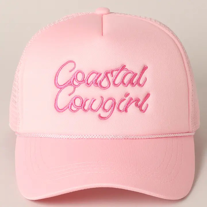 Coastal Cowgirl Embroidered Trucker Hat