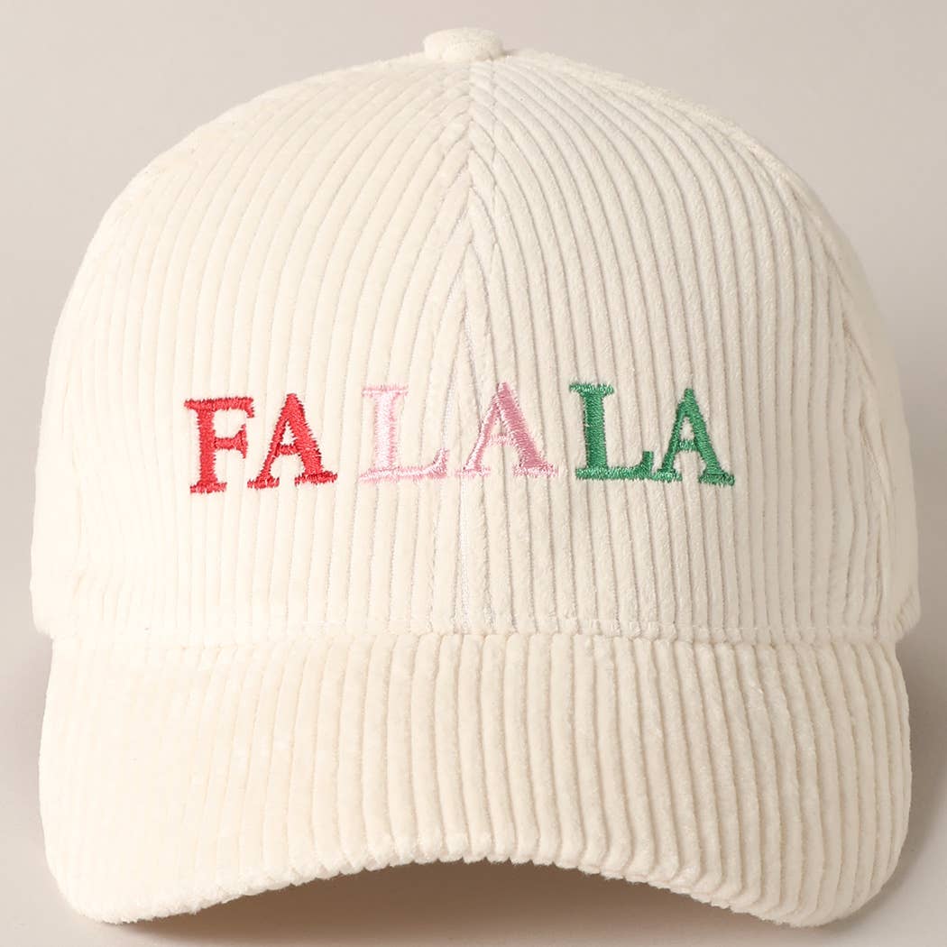 FALALA Colorful Embroidery Corduroy Cap