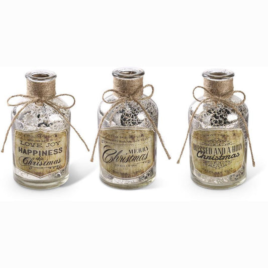 Mercury Glass Vintage Christmas Bottles