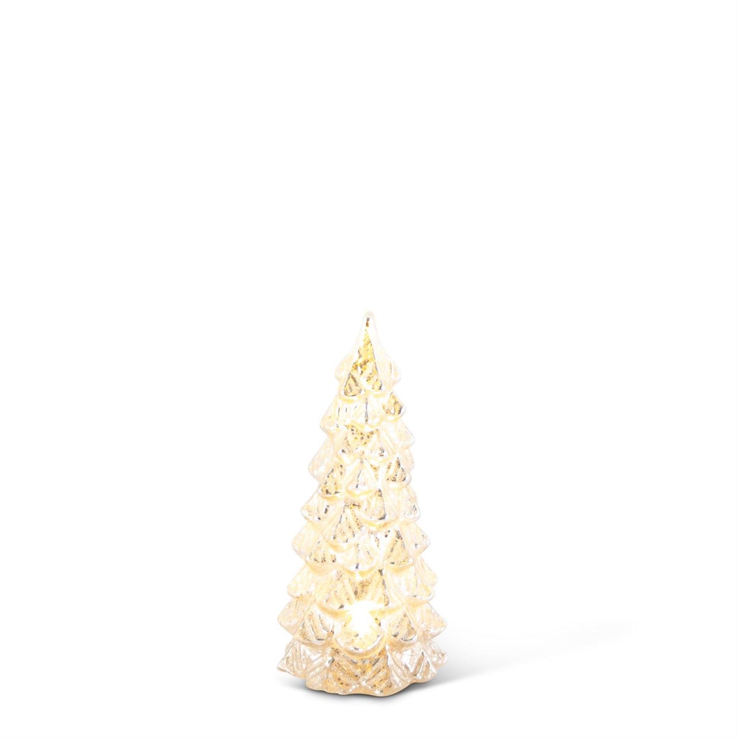 Glittered Silver Mercury Glass LED Trees