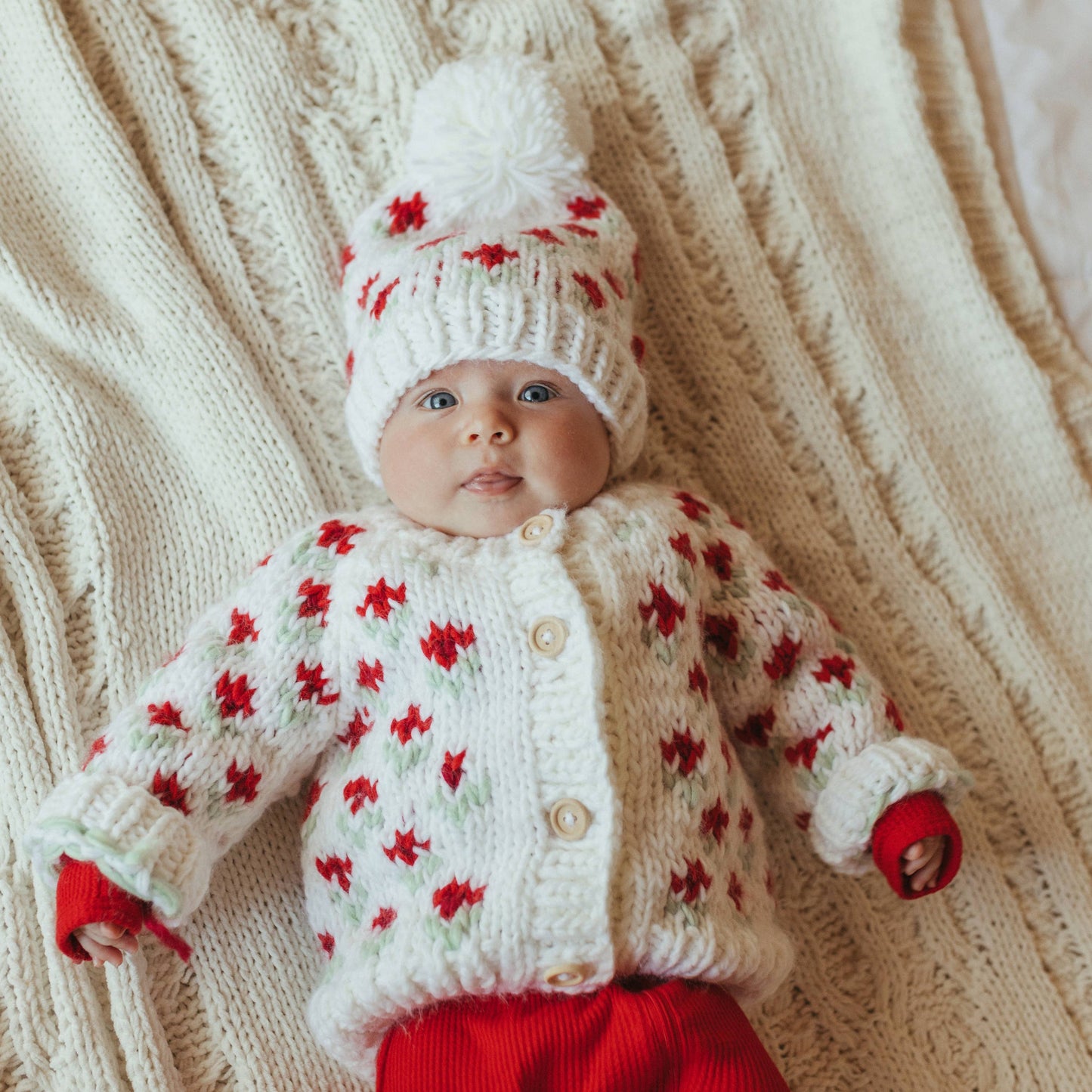 Bitty Blooms Holiday Baby Cardigan