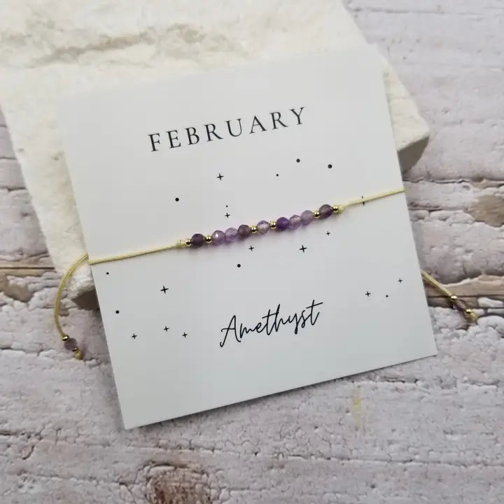 Handmade Crystal & Copper Bead Birthday Month Bracelets