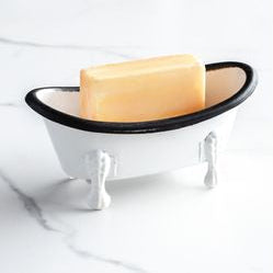 White + Black Bathtub Soap Holder