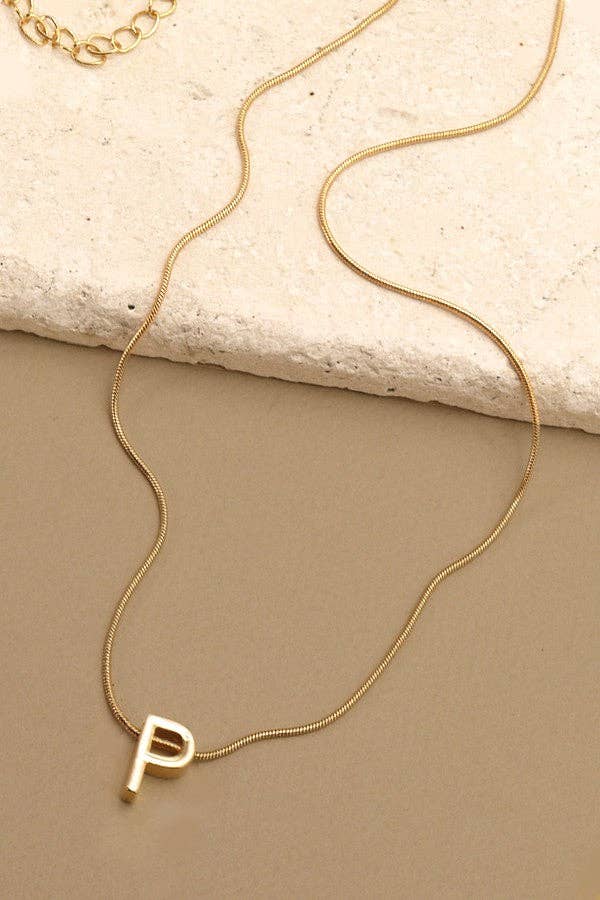 Delicate Snake Chain Initial Necklace